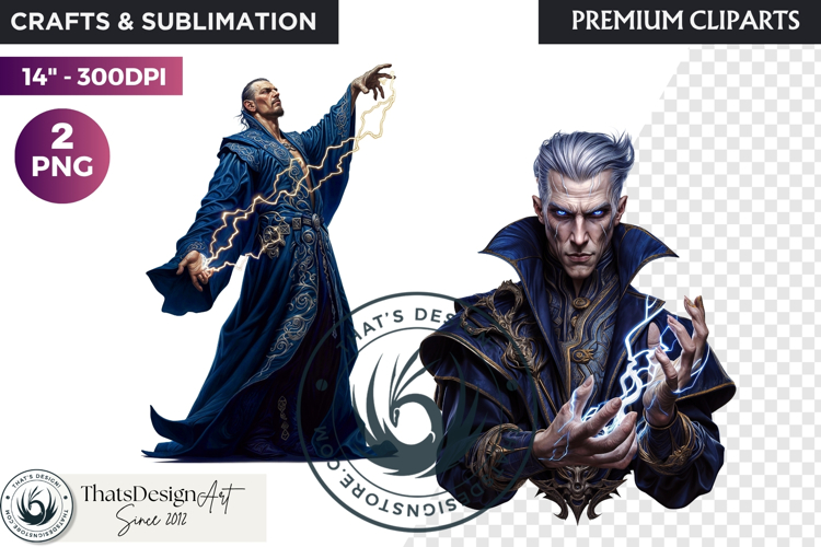 Fantasy wizard cliparts, sorcerer, spellcaster, mage