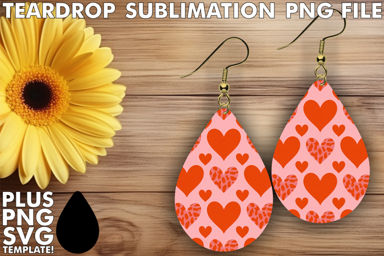 Whimsical Teardrop Earrings Art, Valentines Pattern