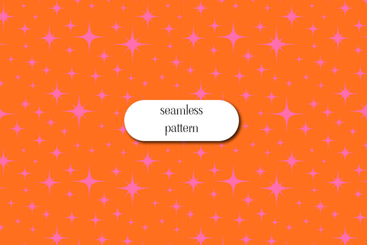 Pink Orange Starburst Seamless Pattern example image 1