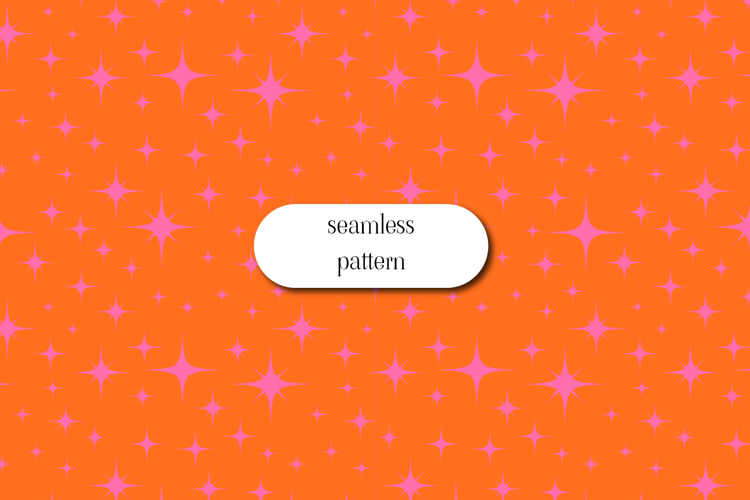 Pink Orange Starburst Seamless Pattern