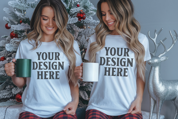 Bella Canvas 3001 Christmas Couple Mockup ,3001 Couple Mock