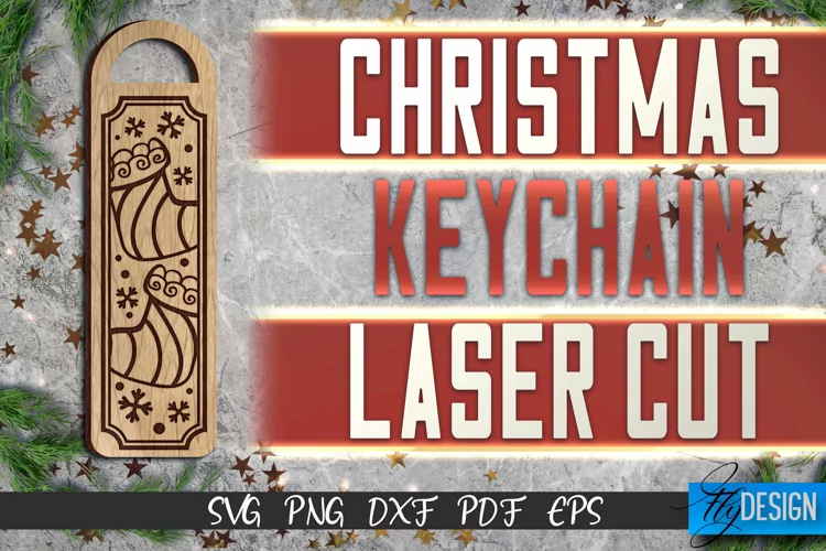 Christmas Keychain Laser Cut | Christmas Design | CNC File