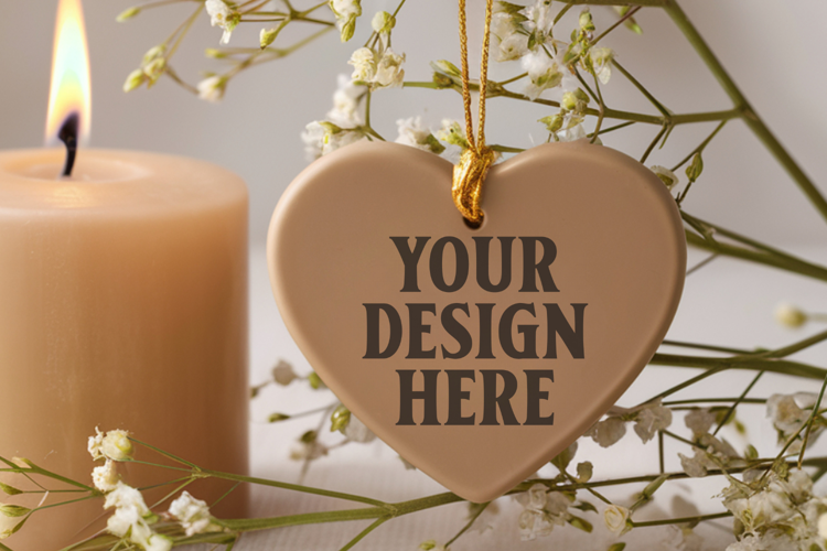Holiday Love Heart Ornament Mockups | Romantic Christmas Tre
