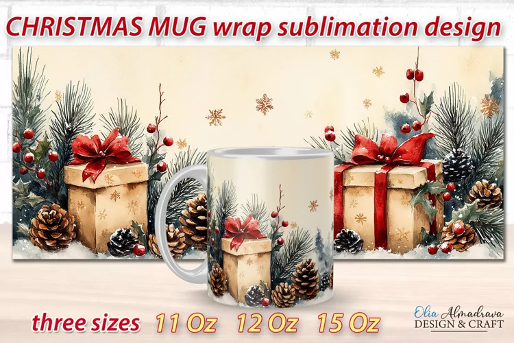 Christmas Mug Wrap Template| Mug Sublimation Cricut designs