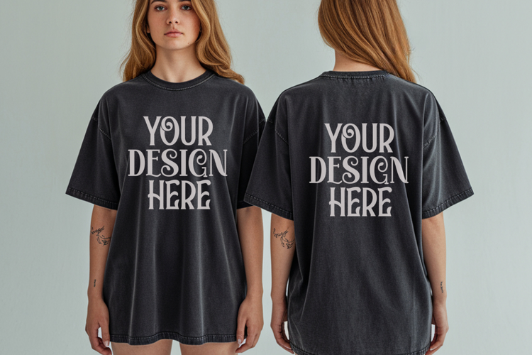 Comfort Colors 1717 Berry Front & back T shirt mockups