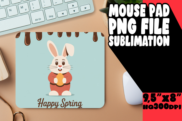 WHIMSICAL MOUSE PAD PNG DESIGN, Easter Bunny