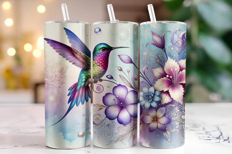 Bird & Flower Tumbler Wrap | Sublimation | Tumblers