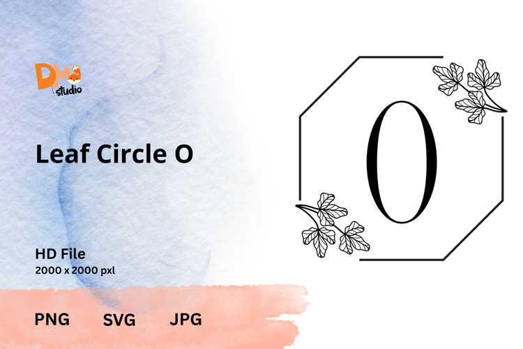 Leaf Circle Monogram - Elegant Botanical Letter JPG|PNG|SVG