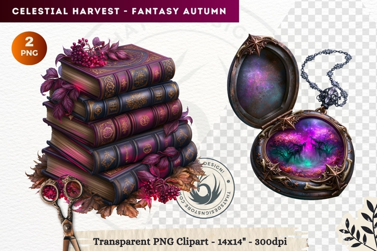 Autumn Fantasy Clipart PNG Celestial Steampunk Harvest