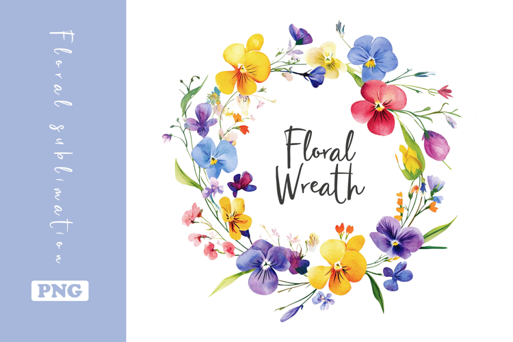 Watercolor Lovely Wildflower Wreath Clipart