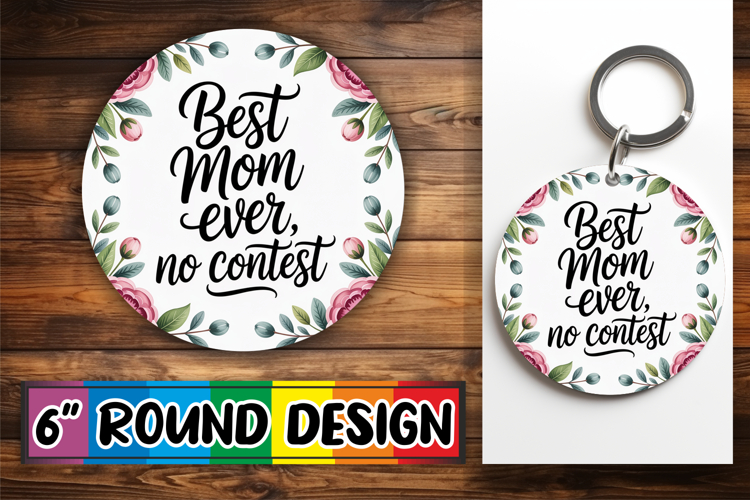 Bright Circle Keychain Design, Mothers Day