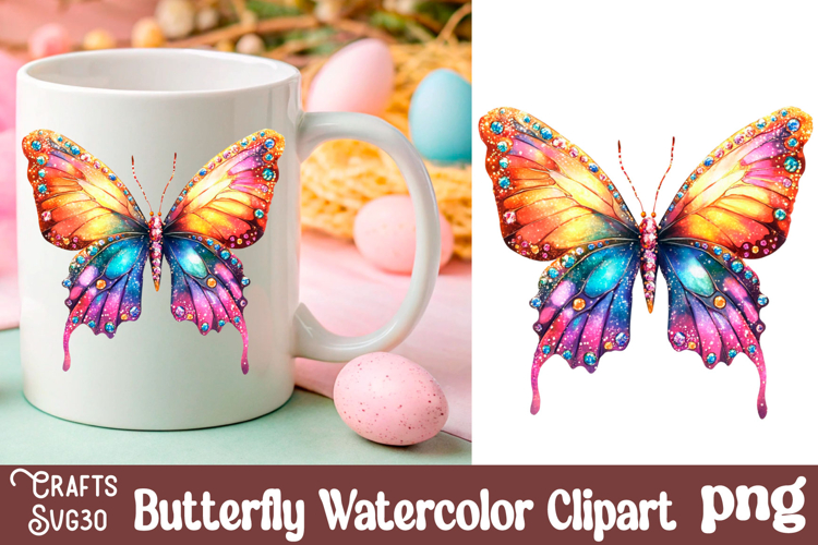 Watercolor Butterfly Clipart Image 6
