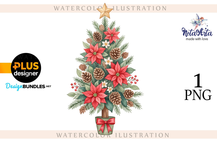 Watercolor Christmas Tree, Christmas tree, Happy Christmas