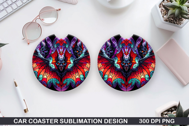 Car Coaster Sublimation| Halloween Coaster PNG Design