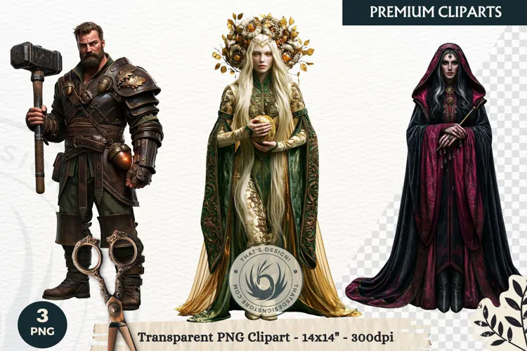 The Court of Emberfall Autumn Fantasy Clipart sublimation