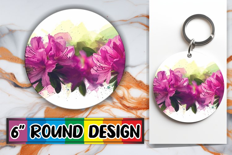 Petal Passion Circle: Sublimation Design Keychain
