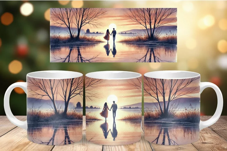 Valentine Mug Wrap Sublimation - couple