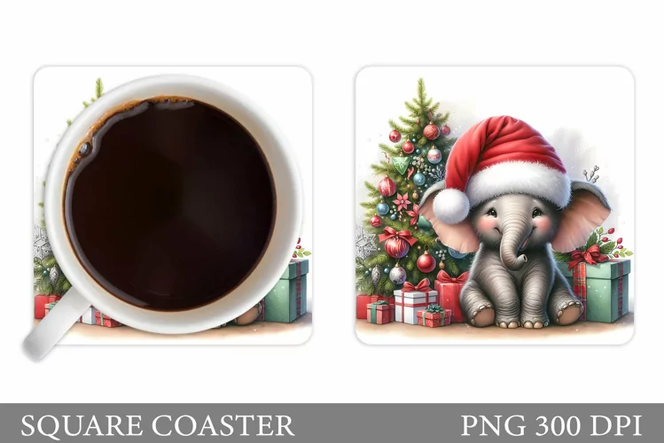 Cute Penguin Coaster Design. Christmas Coaster Sublimation