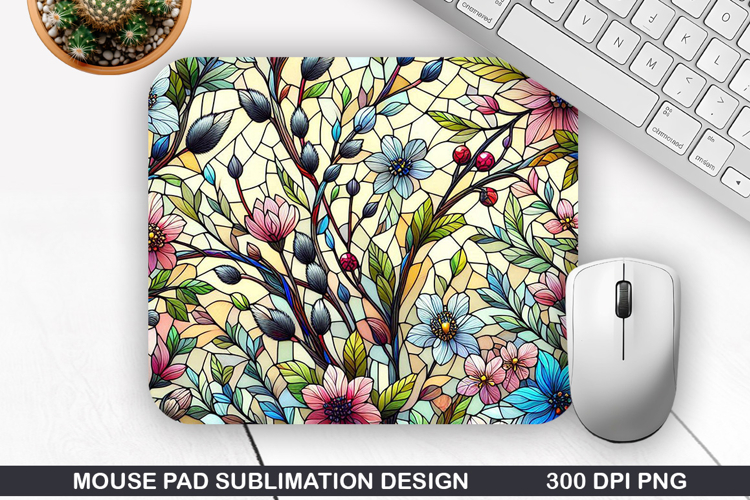Mouse Pad Sublimation, Spring Flowers Mouse Pad PNG Design