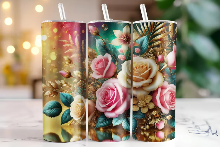 Flowers Tumbler Wrap | Sublimation | Tumblers