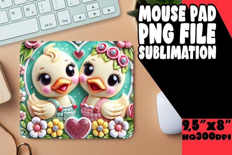 Joyful Desk Pad Sublimation Style, Sweet Animals example image 1