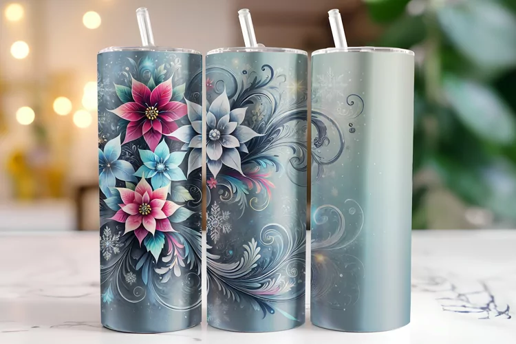 Flowers Tumbler Wrap | Sublimation | Tumblers