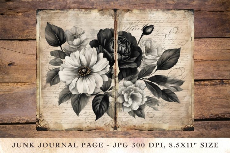 Printable Junk Journal Pages Black Roses 2