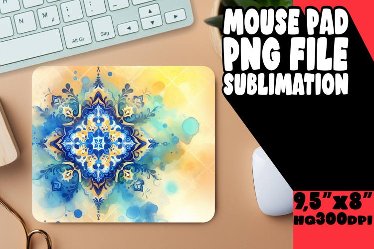 Whimsical Mouse Mat Sublimation, Watercolor Patter