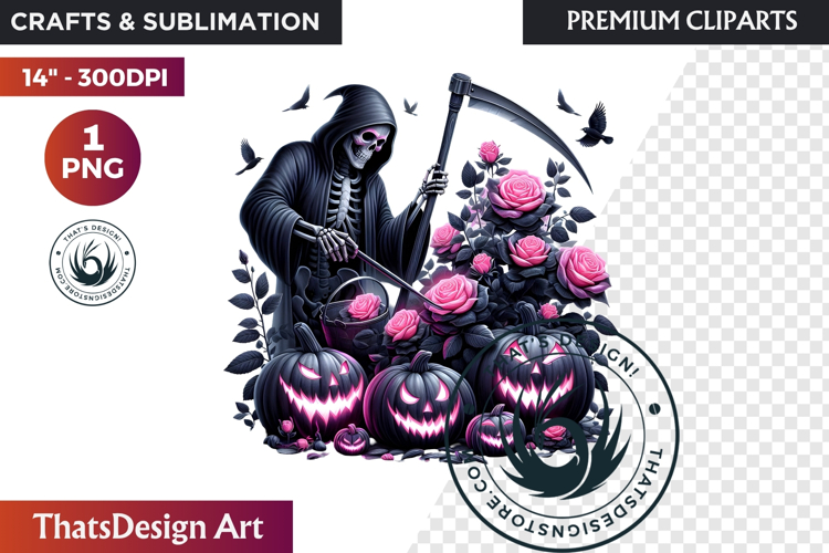 Pink   Black Gothic Halloween Skeleton Clipart PNG, Skull
