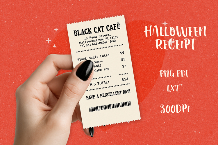 Spooky Halloween Receipt PNG|Funny Printable & Sublimation