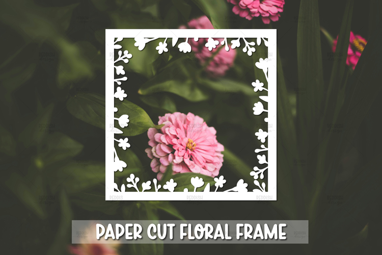 Paper cut Floral Frame SVG Cricut,Silhouette Craft