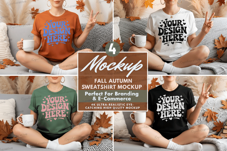 Autumn,Fall Sweatshirt Mockup Set Autumn Sweatshirt Mockup