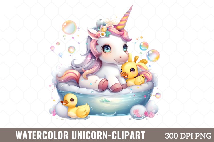 Watercolor Unicorn Clipart, Watercolor Clipart