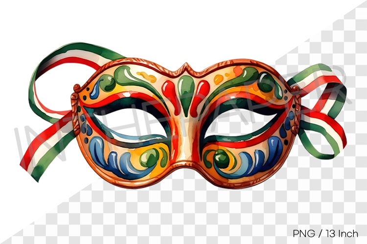 Colorful patterned festive carnival parade mask PNG Clipart