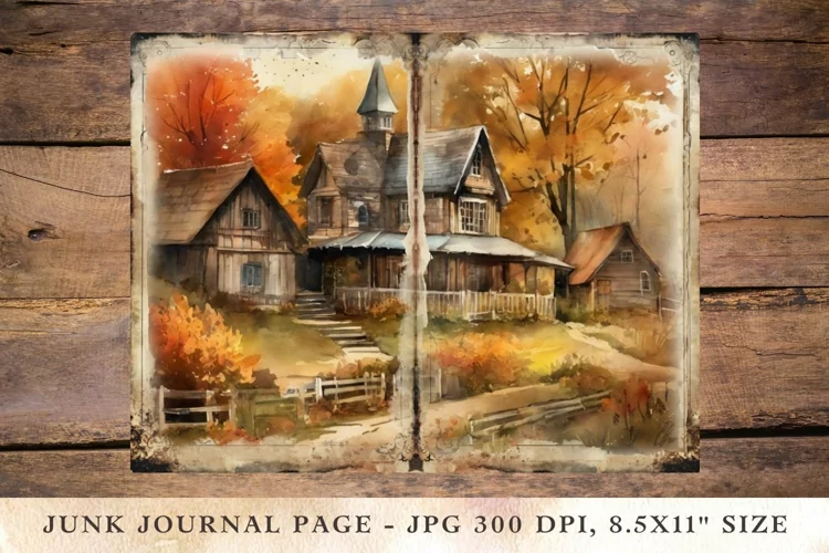 Printable Junk Journal Pages fall autumn 13