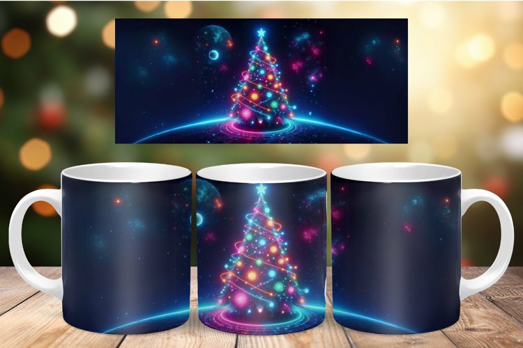 Mug Wrap Sublimation - cosmic christmas tree example image 1