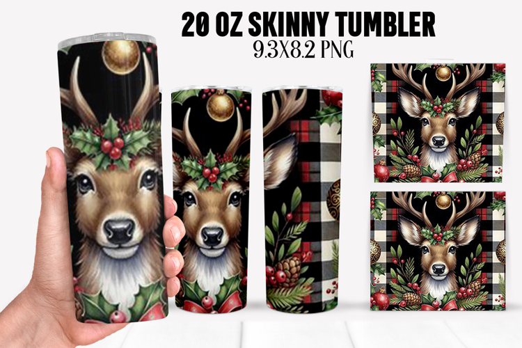 Christmas Deer Tumbler Sublimation ,20 oz Tumbler Wrap