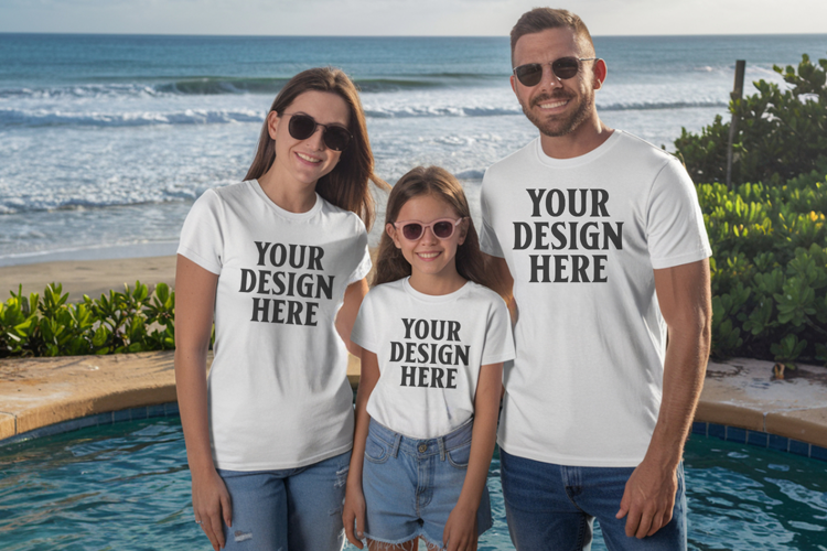Bella Canvas 3001 Family Group Mockup
