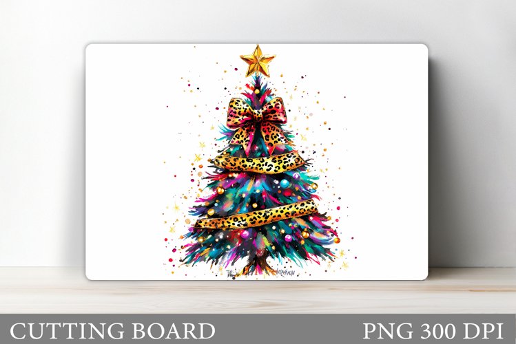 Christmas Tree Cutting Board. Christmas Tree Sublimation example image 1