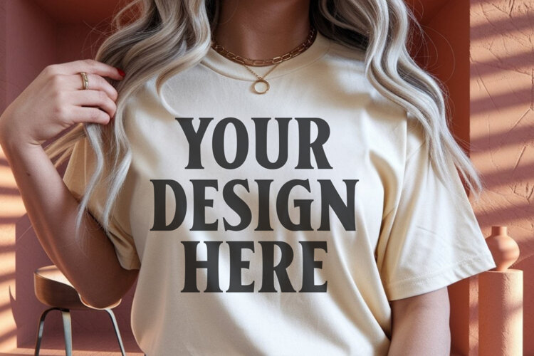 Comfort Colors 1717 Ivory T-Shirt Mockup example image 1