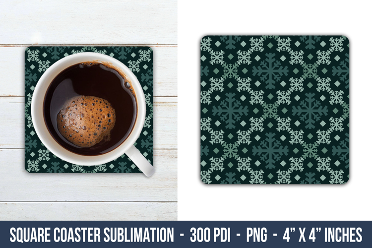 Snowflake Square Coaster | Square Coaster Png