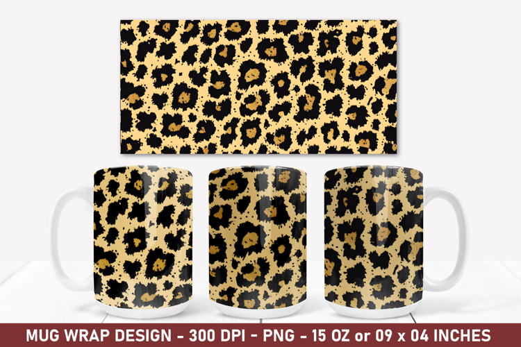 Leopard Print Mug Wrap | 15 Oz Mug Wrap | Coffee Mug Wrap