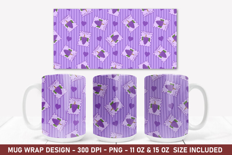 Grapes Coquette Mug Wrap | 15 Oz Mug Wrap | Coffee Mug example image 1