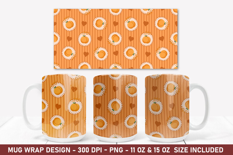Peach Coquette Mug Wrap | 15 Oz Mug Wrap | Coffee Mug example image 1