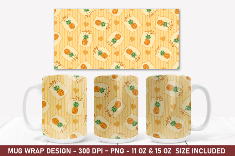 Pineapple Coquette Mug Wrap | 15 Oz Mug Wrap | Coffee Mug example image 1