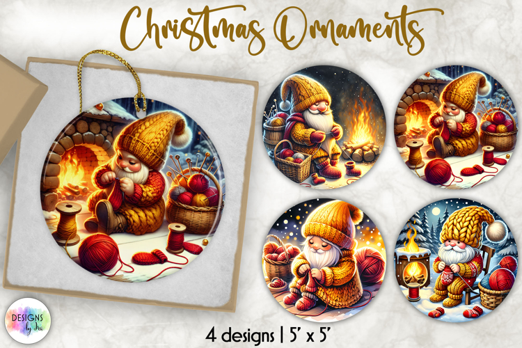 Christmas Ornament Sublimation, Cute Nordic Gnome Ornament