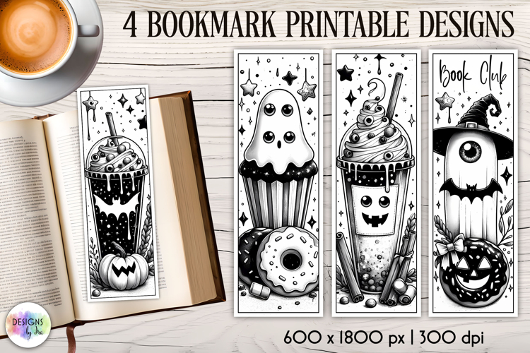 Halloween Bookmarks, Gothic Black and White Bookmarks