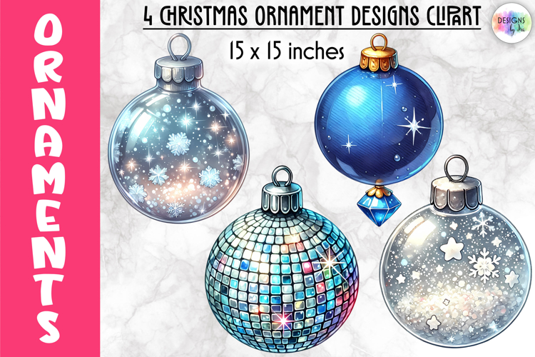 Christmas Ornaments Clipart, Christmas Tree Baubles PNG