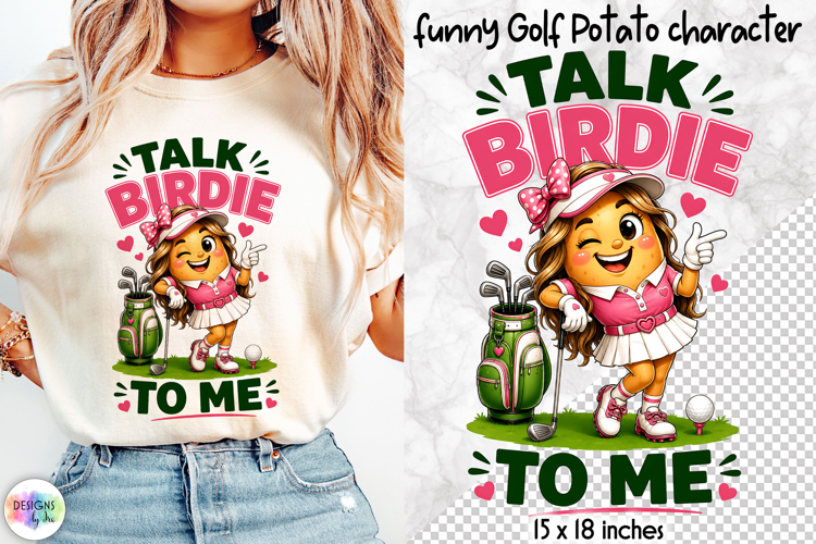 Talk Birdie To Me Cute Golf Girl PNG Design