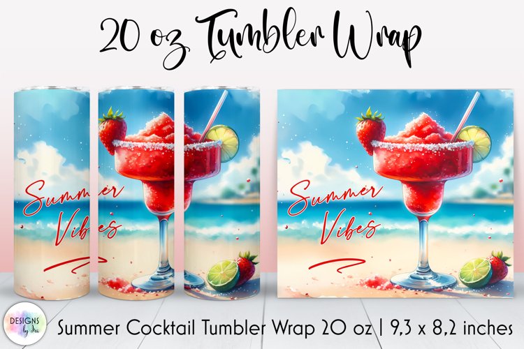 Summer Cocktail Tumbler Wrap, Tropical Summer, Summer Vibes